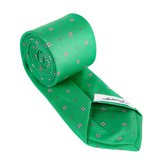 MATTABISH GREEN & WHITE FLORAL TIE | MENS - Picture 4 of 4